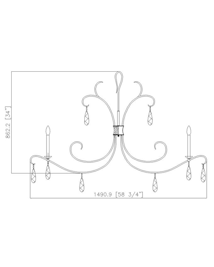 Z-Lite Amara 59" 6-Light Gilded Gold Steel Chandelier