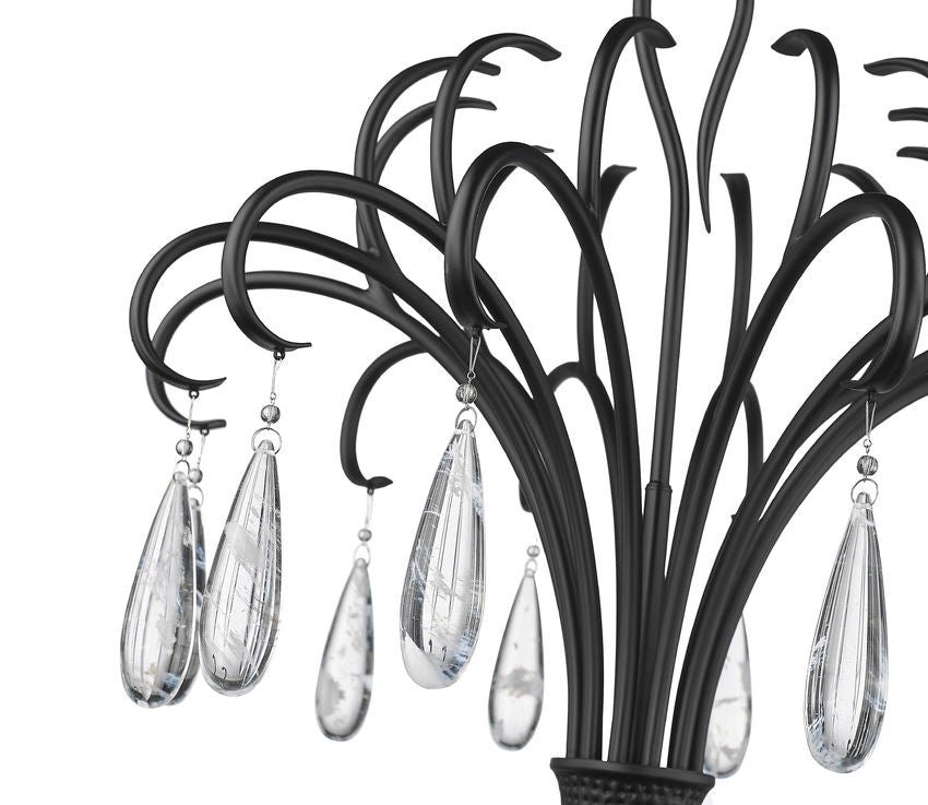 Z-Lite Amara 59" 6-Light Matte Black Steel Chandelier