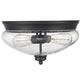 Z-Lite Amon 13" 2-Light Matte Black Flush Mount Lighting With Clear Seedy Glass Shade