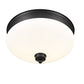 Z-Lite Amon 13" 2-Light Matte Black Flush Mount Lighting With Matte Opal Glass Shade