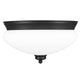 Z-Lite Amon 13" 2-Light Matte Black Flush Mount Lighting With Matte Opal Glass Shade