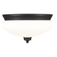 Z-Lite Amon 13" 2-Light Matte Black Flush Mount Lighting With Matte Opal Glass Shade