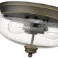 Z-Lite Amon 13" 2-Light Olde Bronze Flush Mount Lighting With Clear Seedy Glass Shade