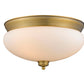 Z-Lite Amon 15" 3-Light Heritage Brass Flush Mount Lighting With Matte Opal Glass Shade