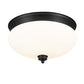 Z-Lite Amon 15" 3-Light Matte Black Flush Mount Lighting With Matte Opal Glass Shade