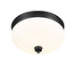 Z-Lite Amon 15" 3-Light Matte Black Flush Mount Lighting With Matte Opal Glass Shade