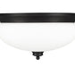 Z-Lite Amon 15" 3-Light Matte Black Flush Mount Lighting With Matte Opal Glass Shade