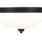 Z-Lite Amon 15" 3-Light Matte Black Flush Mount Lighting With Matte Opal Glass Shade