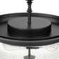 Z-Lite Amon 15" 3-Light Matte Black Semi Flush Mount With Clear Seedy Glass Shade