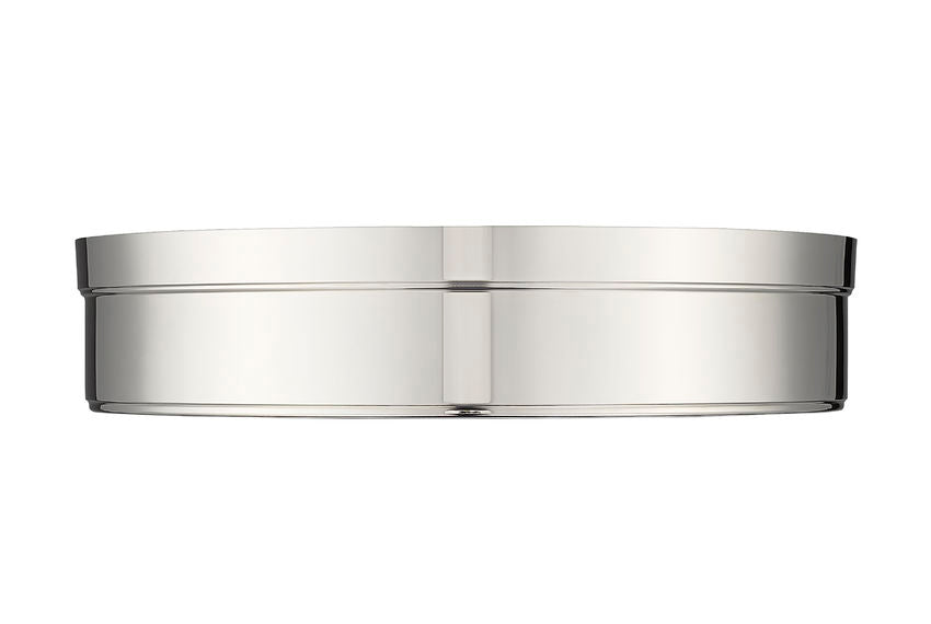 Z-Lite Anders 15" 1-Light LED Polished Nickel Steel and Marbling Parian Shade Flush Mount Light