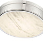 Z-Lite Anders 15" 1-Light LED Polished Nickel Steel and Marbling Parian Shade Flush Mount Light