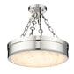 Z-Lite Anders 15" 1-Light LED Polished Nickel Steel and Marbling Parian Shade Semi Flush Mount