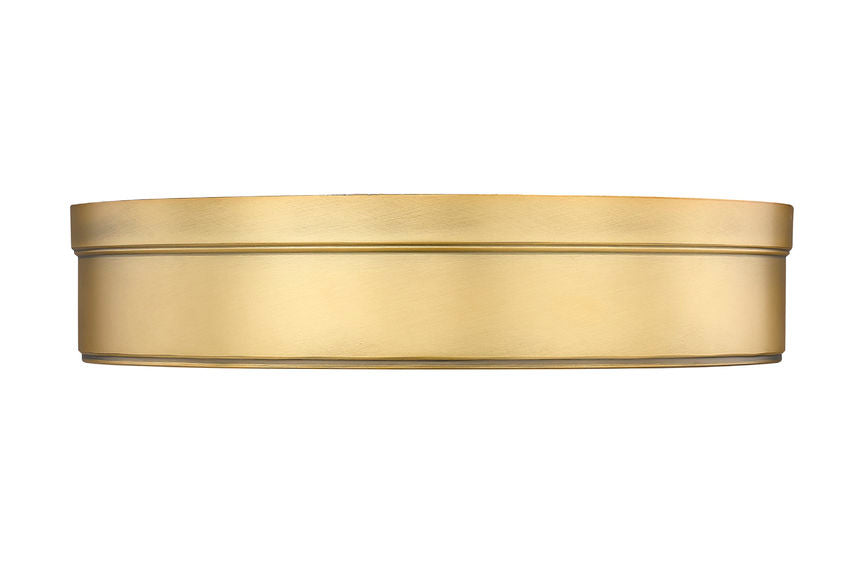 Z-Lite Anders 15" 1-Light LED Rubbed Brass Steel and Marbling Parian Shade Flush Mount Light