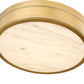 Z-Lite Anders 15" 1-Light LED Rubbed Brass Steel and Marbling Parian Shade Flush Mount Light