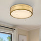 Z-Lite Anders 15" 1-Light LED Rubbed Brass Steel and Marbling Parian Shade Flush Mount Light