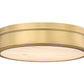 Z-Lite Anders 15" 1-Light LED Rubbed Brass Steel and Marbling Parian Shade Flush Mount Light
