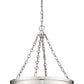 Z-Lite Anders 22" 3-Light LED Polished Nickel Steel and Marbling Parian Shade Chandelier