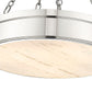 Z-Lite Anders 22" 3-Light LED Polished Nickel Steel and Marbling Parian Shade Chandelier