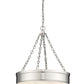 Z-Lite Anders 22" 3-Light LED Polished Nickel Steel and Marbling Parian Shade Chandelier