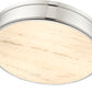 Z-Lite Anders 22" 3-Light LED Polished Nickel Steel and Marbling Parian Shade Flush Mount Light