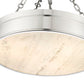 Z-Lite Anders 22" 3-Light LED Polished Nickel Steel and Marbling Parian Shade Semi Flush Mount