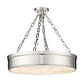 Z-Lite Anders 22" 3-Light LED Polished Nickel Steel and Marbling Parian Shade Semi Flush Mount