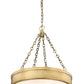 Z-Lite Anders 22" 3-Light LED Rubbed Brass Steel and Marbling Parian Shade Chandelier