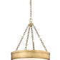 Z-Lite Anders 22" 3-Light LED Rubbed Brass Steel and Marbling Parian Shade Chandelier