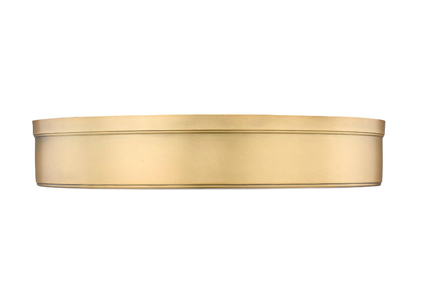 Z-Lite Anders 22" 3-Light LED Rubbed Brass Steel and Marbling Parian Shade Flush Mount Light