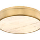Z-Lite Anders 22" 3-Light LED Rubbed Brass Steel and Marbling Parian Shade Flush Mount Light