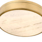 Z-Lite Anders 22" 3-Light LED Rubbed Brass Steel and Marbling Parian Shade Flush Mount Light