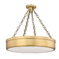 Z-Lite Anders 22" 3-Light LED Rubbed Brass Steel and Marbling Parian Shade Semi Flush Mount