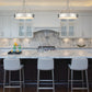 Z-Lite Anders 33" 3-Light LED Polished Nickel Steel and Marbling Parian Shade Chandelier