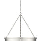 Z-Lite Anders 33" 3-Light LED Polished Nickel Steel and Marbling Parian Shade Chandelier