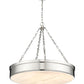 Z-Lite Anders 33" 3-Light LED Polished Nickel Steel and Marbling Parian Shade Chandelier