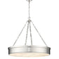 Z-Lite Anders 33" 3-Light LED Polished Nickel Steel and Marbling Parian Shade Chandelier