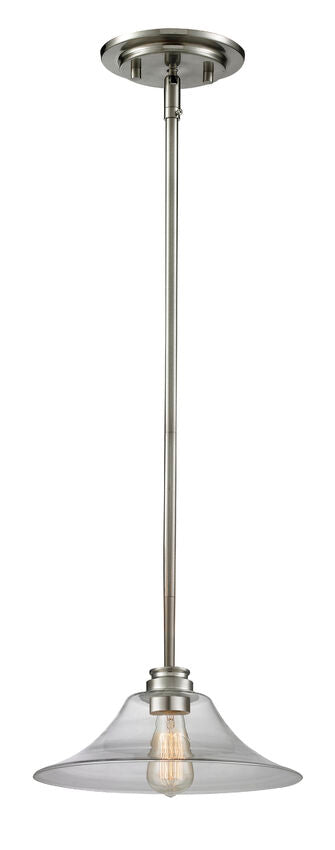 Z-Lite Annora 14" 1-Light Brushed Nickel Mini Pendant Light With Clear Glass Shade