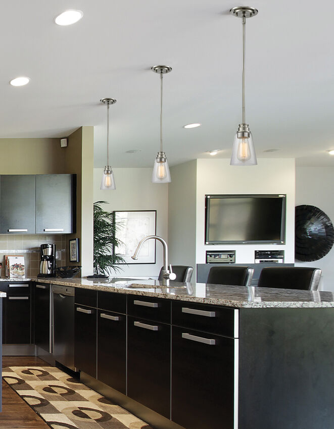 Z-Lite Annora 6" 1-Light Brushed Nickel Mini Pendant Light With Clear Glass Shade