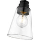 Z-Lite Annora 6" 1-Light Matte Black Mini Pendant Light With Clear Glass Shade