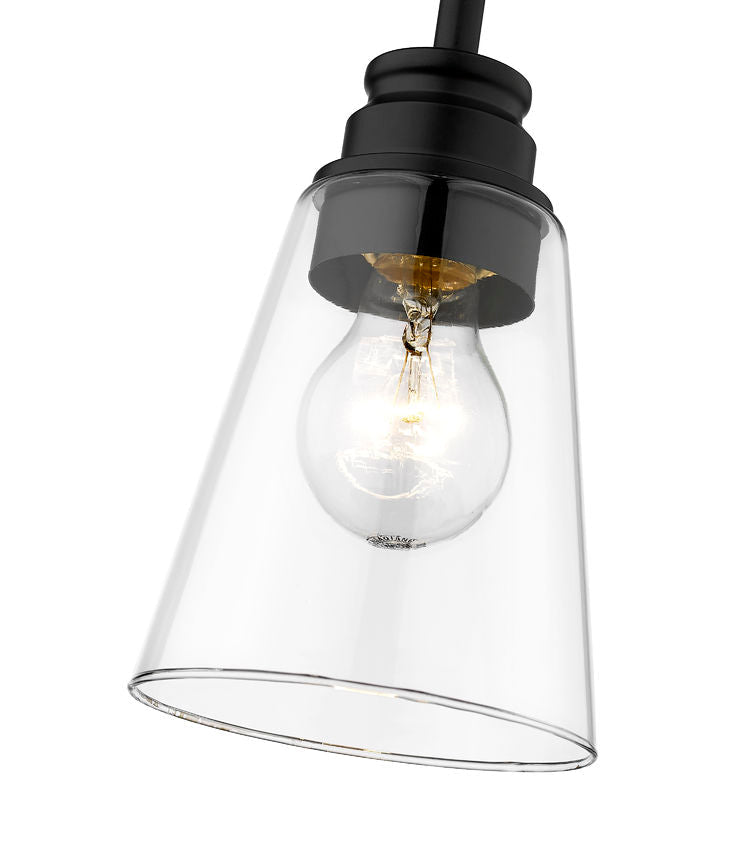 Z-Lite Annora 6" 1-Light Matte Black Mini Pendant Light With Clear Glass Shade