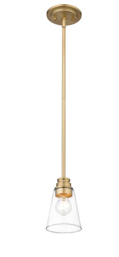 Z-Lite Annora 6" 1-Light Olde Brass Mini Pendant Light With Clear Glass Shade