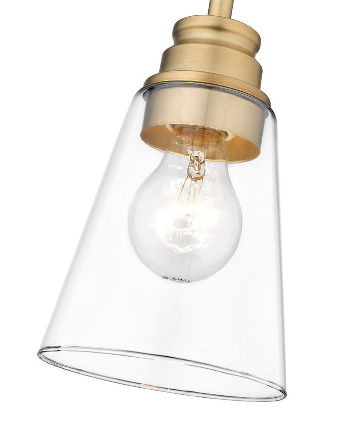 Z-Lite Annora 6" 1-Light Olde Brass Mini Pendant Light With Clear Glass Shade