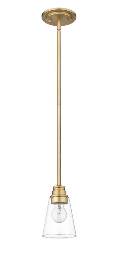 Z-Lite Annora 6" 1-Light Olde Brass Mini Pendant Light With Clear Glass Shade