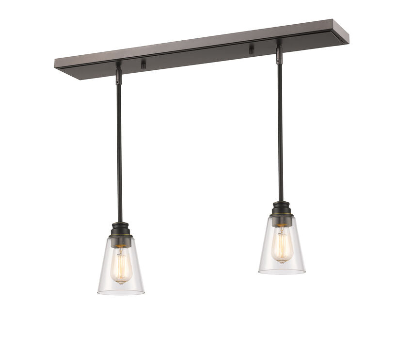 Z-Lite Annora 6" 2-Light Olde Bronze Island Light With Clear Glass Shade