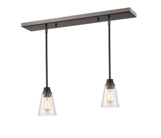 Z-Lite Annora 6" 2-Light Olde Bronze Island Light With Clear Glass Shade