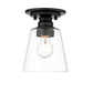 Z-Lite Annora 7" 1-Light Matte Black Flush Mount Lighting With Clear Glass Shade