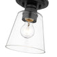 Z-Lite Annora 7" 1-Light Matte Black Flush Mount Lighting With Clear Glass Shade