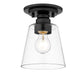 Z-Lite Annora 7" 1-Light Matte Black Flush Mount Lighting With Clear Glass Shade