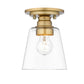 Z-Lite Annora 7" 1-Light Olde Brass Flush Mount Lighting With Clear Glass Shade