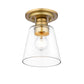 Z-Lite Annora 7" 1-Light Olde Brass Flush Mount Lighting With Clear Glass Shade